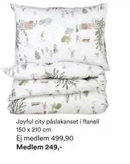 Hemtex Joyful city påslakanset i flanell 150 x 210 cm, SEK 499.9, Medlemspris erbjuda