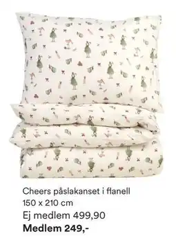 Hemtex Cheers påslakanset i flanell 150 x 210 cm, SEK 499.9, Medlemspris erbjuda