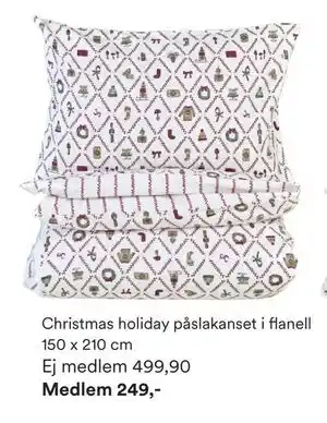 Hemtex Christmas holiday påslakanset i flanell 150 x 210 cm, SEK 499.9, Medlemspris erbjuda