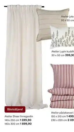 Hemtex Atelier Sheer linnegardin erbjuda