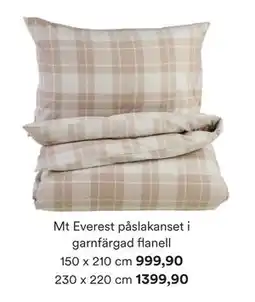 Hemtex Mt Everest påslakanset i garnfärgad flanell erbjuda