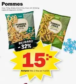 Pekås Pommes, Medlemspris erbjuda