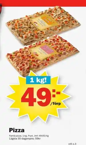 Pizza, SEK 49