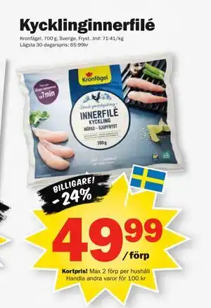 Kycklinginnerfilé, Medlemspris