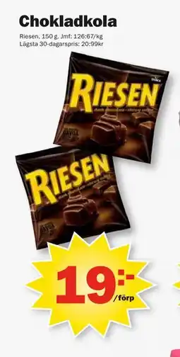 Pekås Chokladkola, SEK 19 erbjuda