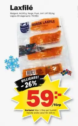 Pekås Laxfilé, Medlemspris erbjuda