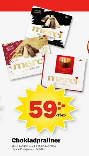 Pekås Chokladpraliner, SEK 59 erbjuda