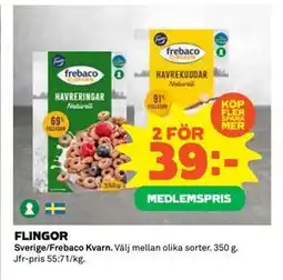 Coop Daglivs FLINGOR, Medlemspris erbjuda