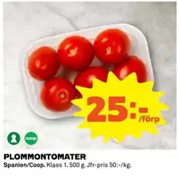 Coop Daglivs PLOMMONTOMATER, SEK 25 erbjuda