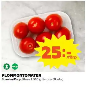 Coop Daglivs PLOMMONTOMATER, SEK 25 erbjuda