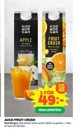 Coop Daglivs JUICE/FRUIT CRUSH, Medlemspris erbjuda
