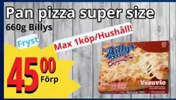 Supergrossen Pan pizza super size, SEK 45 erbjuda