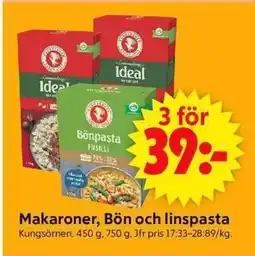 ICA Supermarket Kungsörnen Makaroner, Bön och linspasta erbjuda
