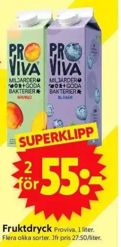 ICA Supermarket Proviva Fruktdryck erbjuda