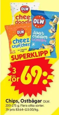 ICA Supermarket OLW Chips, Ostbågar erbjuda