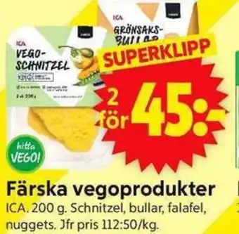 ICA Supermarket ICA Färska vegoprodukter erbjuda