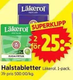 ICA Supermarket Läkerol Halstabletter erbjuda