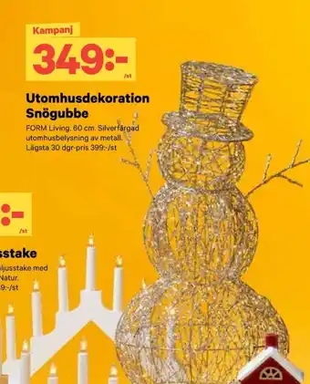 City Gross Utomhusdekoration snögubbe erbjuda