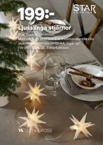 City Gross Ljusslinga stjärnor erbjuda