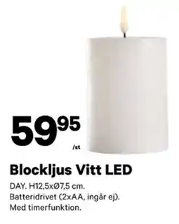 City Gross Blockljus vitt led erbjuda