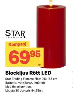 City Gross Blockljus rött led erbjuda