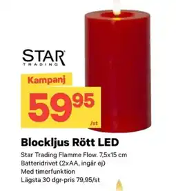 City Gross Blockljus rött led erbjuda