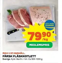 Coop Färsk fläskkotlett erbjuda