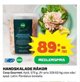Coop COOP Handskalade räkor erbjuda
