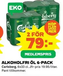 Coop CARLSBERG Alkoholfri öl 6-pack erbjuda