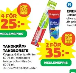 Coop COLGATE Tandkräm/ tandborste erbjuda