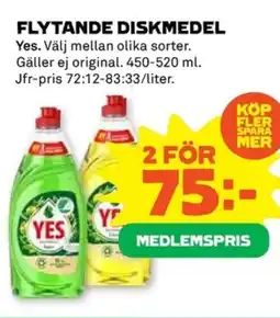 Coop YES Flytande diskmedel erbjuda