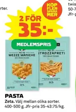 Coop ZETA Pasta erbjuda