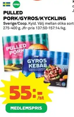 Coop Pulled pork pork/gyros/kyckling erbjuda