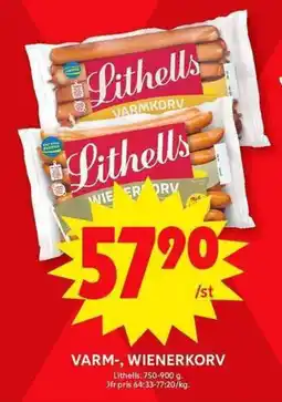 ICA Maxi LITHELLS Varm-, wienerkorv erbjuda