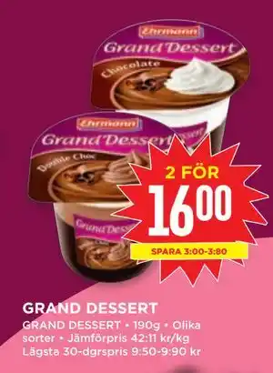 Willys GRAND DESSERT, SEK 16 erbjuda