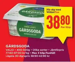 Willys GÅRDSGODA, Medlemspris erbjuda