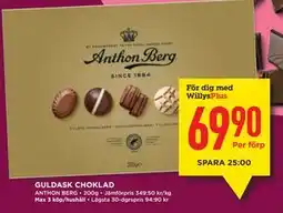 Willys GULDASK CHOKLAD, Medlemspris erbjuda