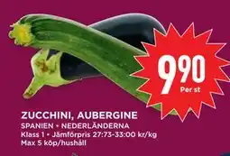 Willys ZUCCHINI, AUBERGINE, SEK 9.9 erbjuda