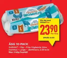 Willys Hemma ÄGG 10-PACK, Medlemspris erbjuda