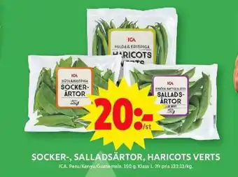 ICA Maxi ICA Socker-, salladsärtor, haricots verts erbjuda