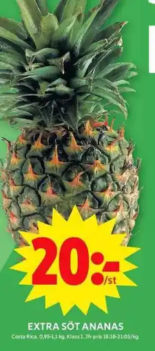 ICA Maxi Extra söt ananas erbjuda