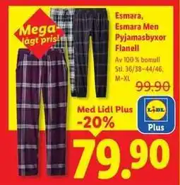 Lidl Esmara, Esmara Men Pyjamasbyxor Flanell erbjuda