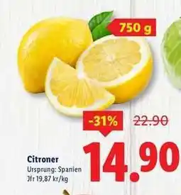 Lidl Citroner erbjuda
