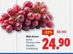 Lidl Röda druvor erbjuda
