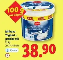 Lidl MILBONA Yoghurt i grekisk stil erbjuda