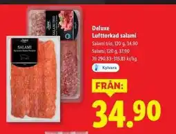 Lidl DELUXE Lufttorkad salami erbjuda