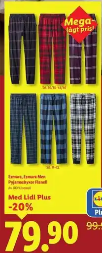 Lidl Esmara, Esmara Men Pyjamasbyxor Flanell erbjuda
