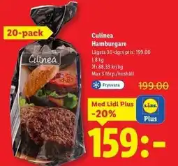 Lidl Culinea Hamburgare erbjuda