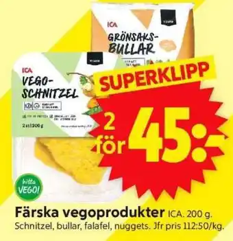 ICA Supermarket Färska vegoprodukter erbjuda