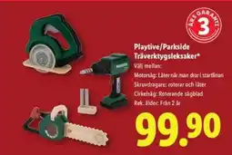 Lidl Playtive/Parkside Träverktygsleksaker erbjuda
